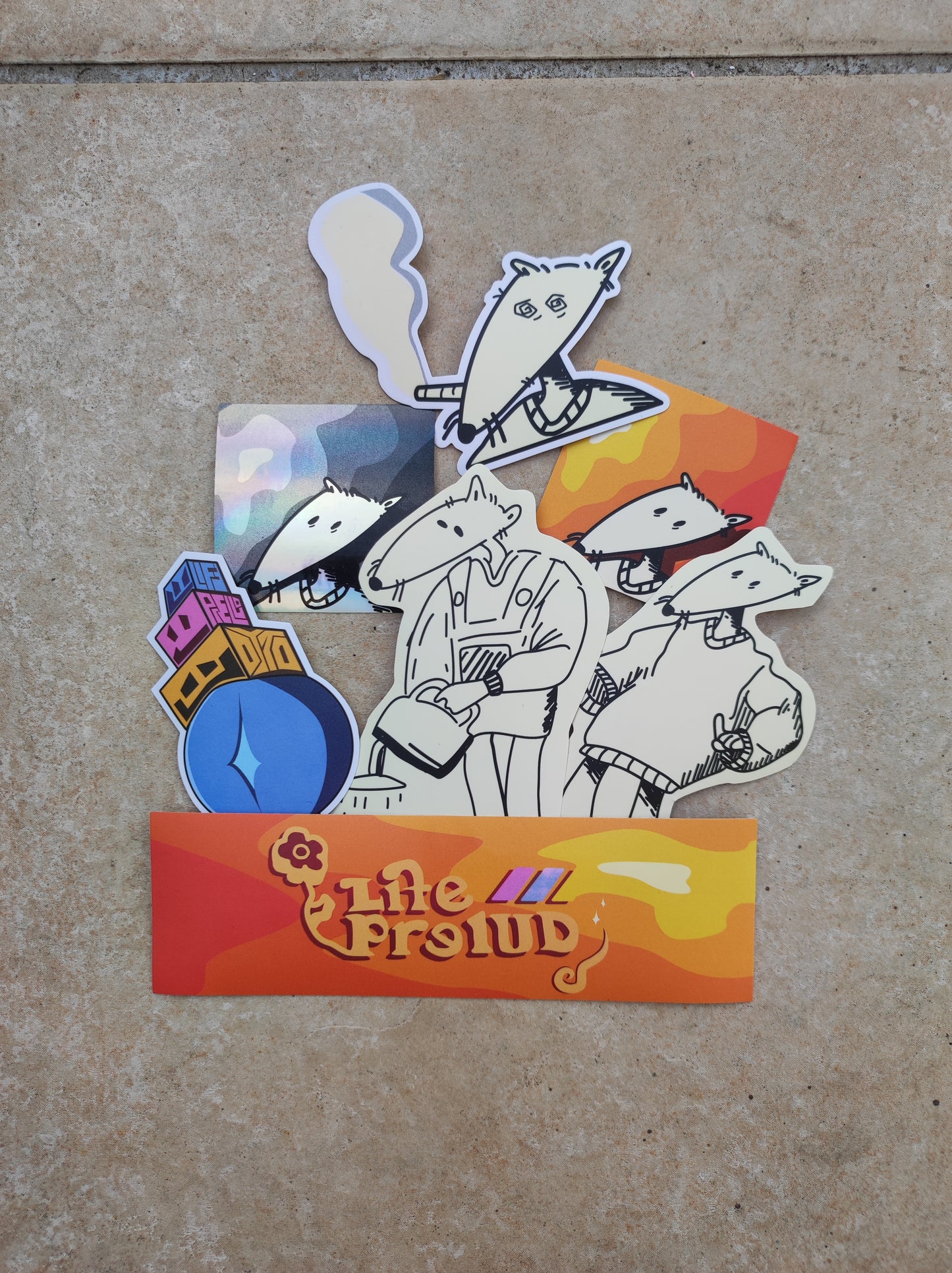 Pack Stickers Egg-shell "Rat x Art"