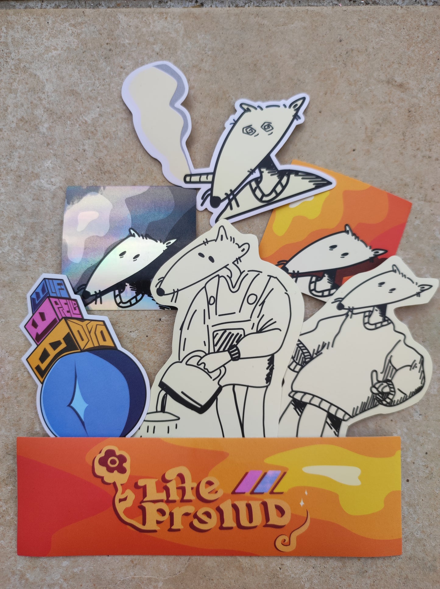 Pack Stickers Egg-shell "Rat x Art"